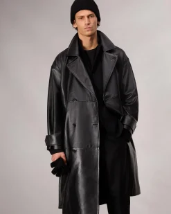 rag & bone Tyler Leather Trench Coat Black Shop