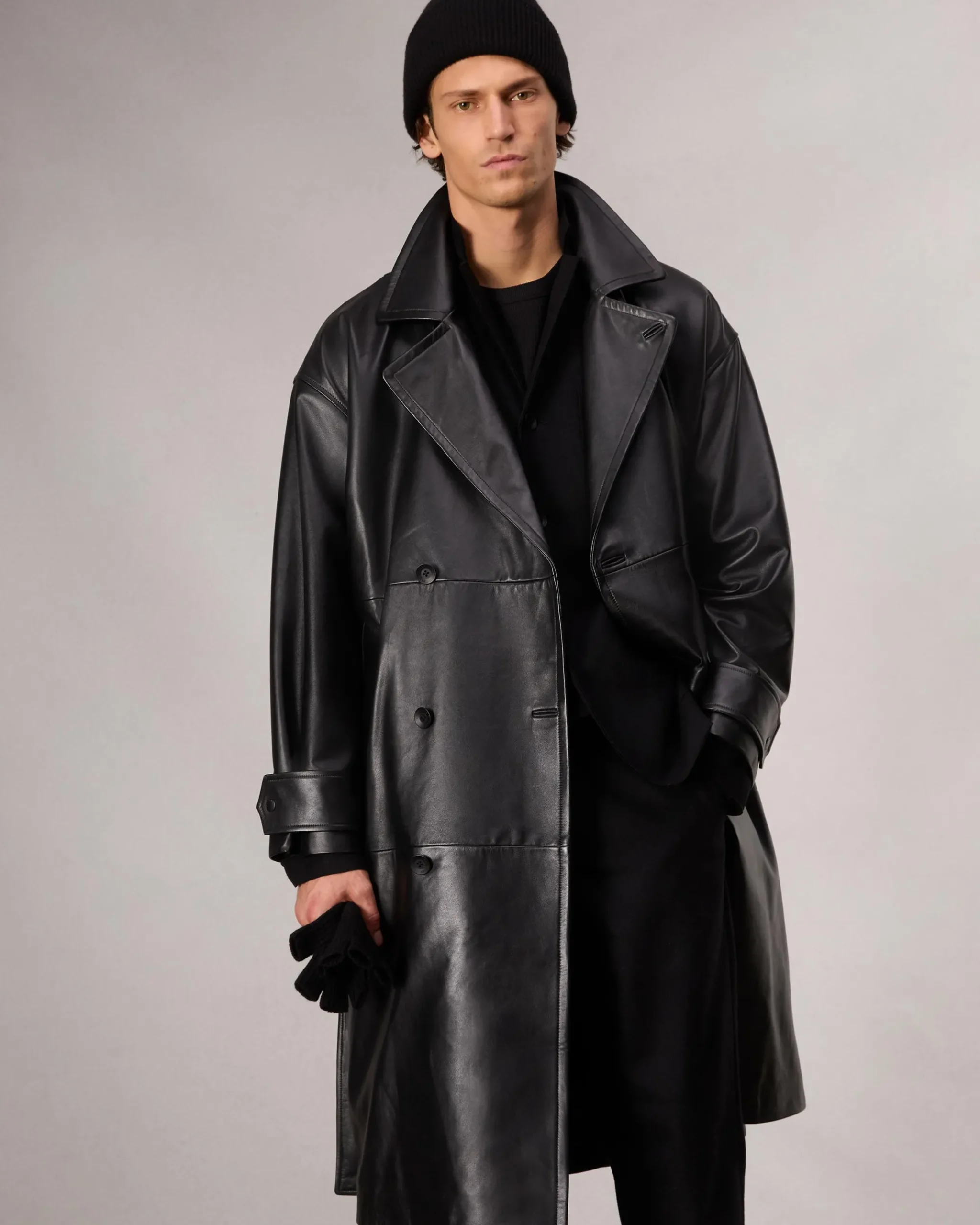 rag & bone Tyler Leather Trench Coat Black Shop