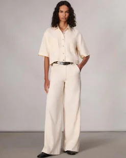 rag & bone Ultra Featherweight Lenna Shirt Ecru Store