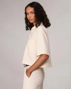 rag & bone Ultra Featherweight Lenna Shirt Ecru Store