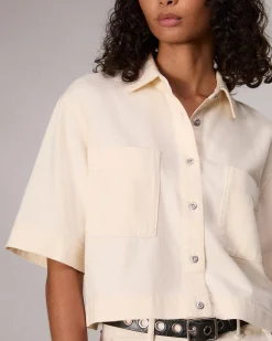 rag & bone Ultra Featherweight Lenna Shirt Ecru Store