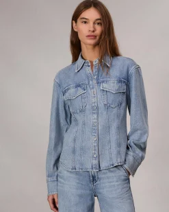 rag & bone Ultra Featherweight Mila Shirt Annie Hot