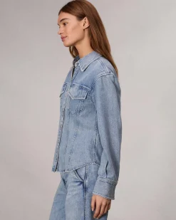 rag & bone Ultra Featherweight Mila Shirt Annie Hot
