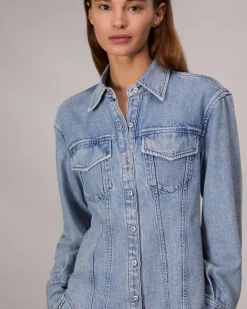 rag & bone Ultra Featherweight Mila Shirt Annie Hot