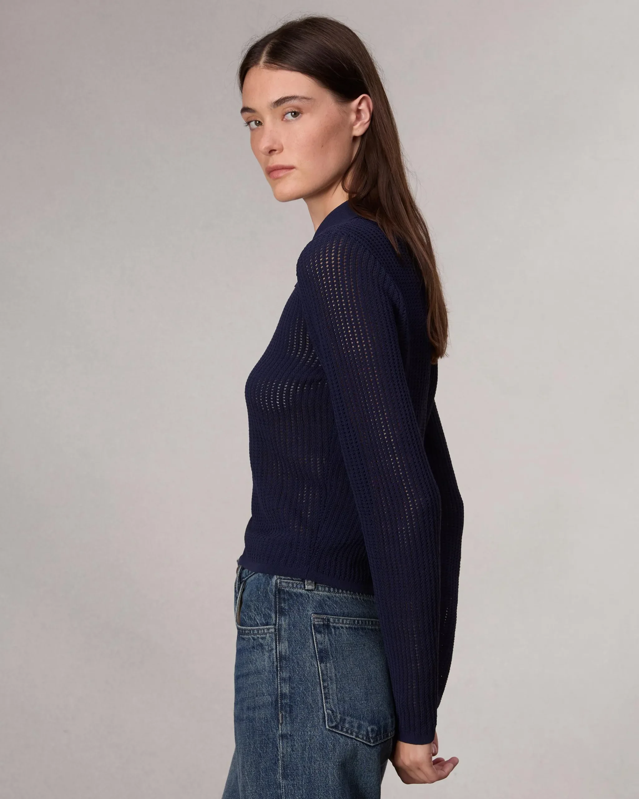 rag & bone Viola Polo Sweater Indigo Cheap