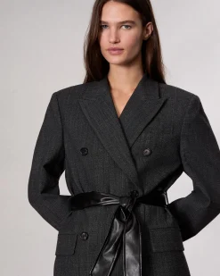 rag & bone Virginia Plaid Blazer Black Discount