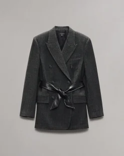 rag & bone Virginia Plaid Blazer Black Discount