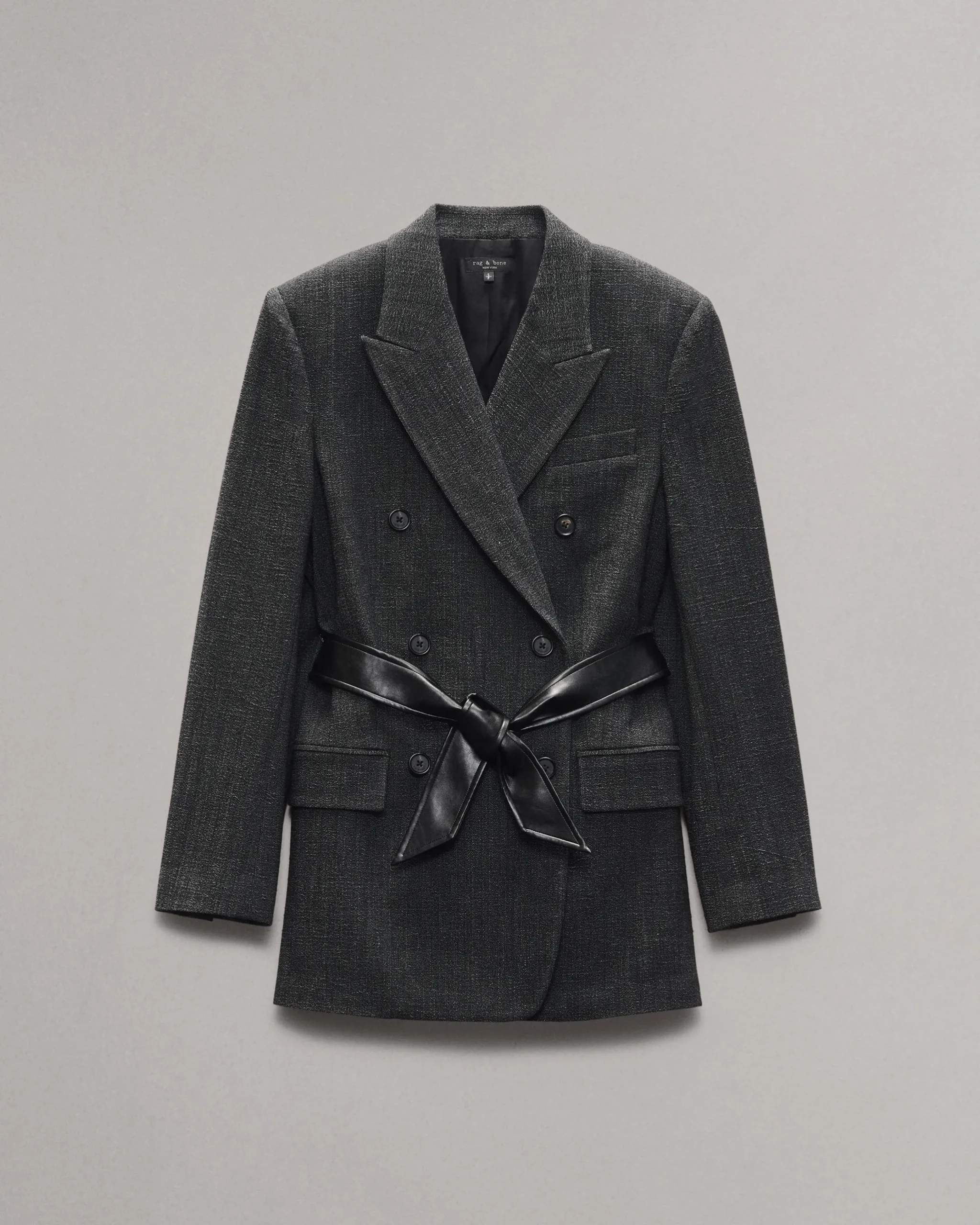 rag & bone Virginia Plaid Blazer Black Discount