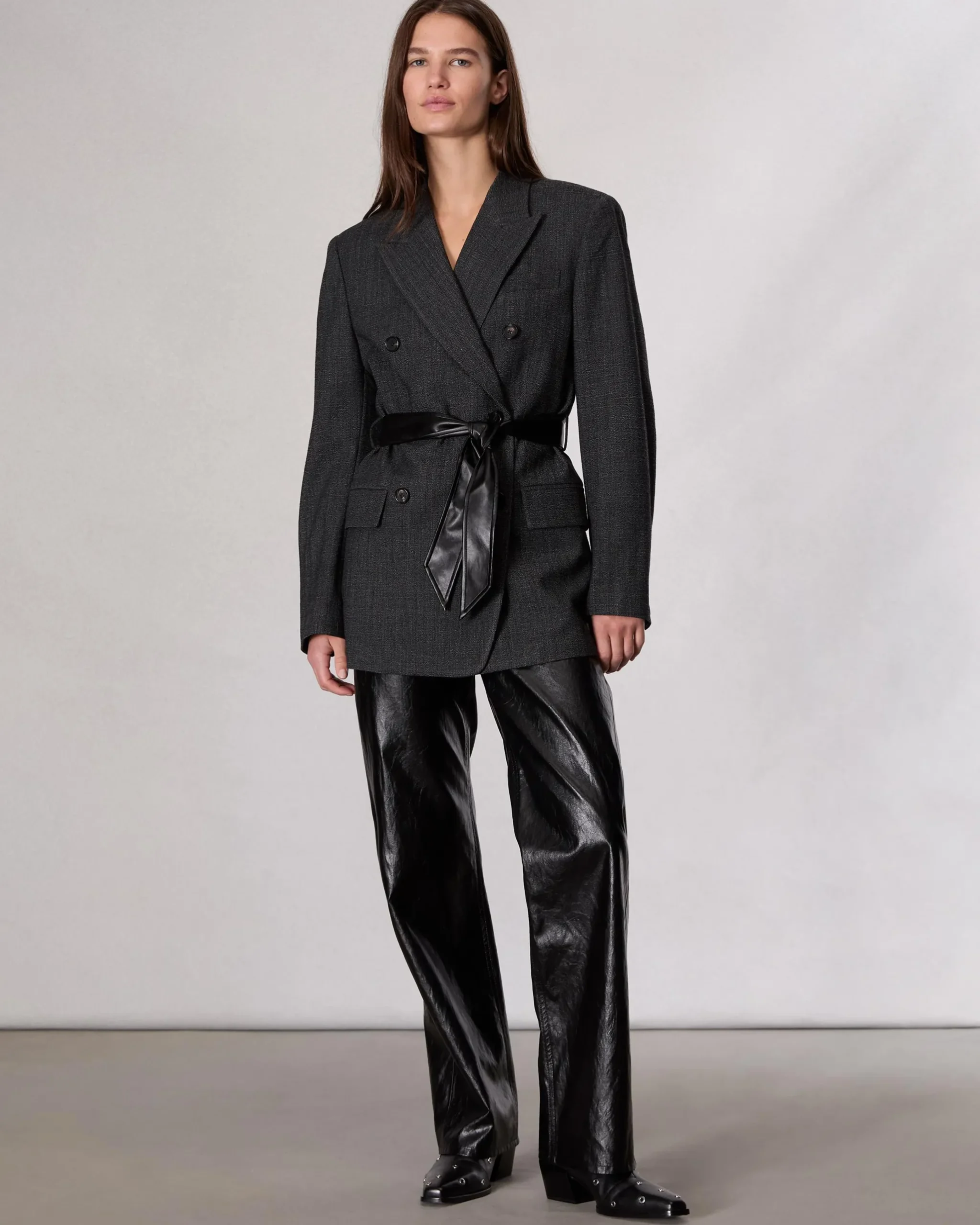 rag & bone Virginia Plaid Blazer Black Discount