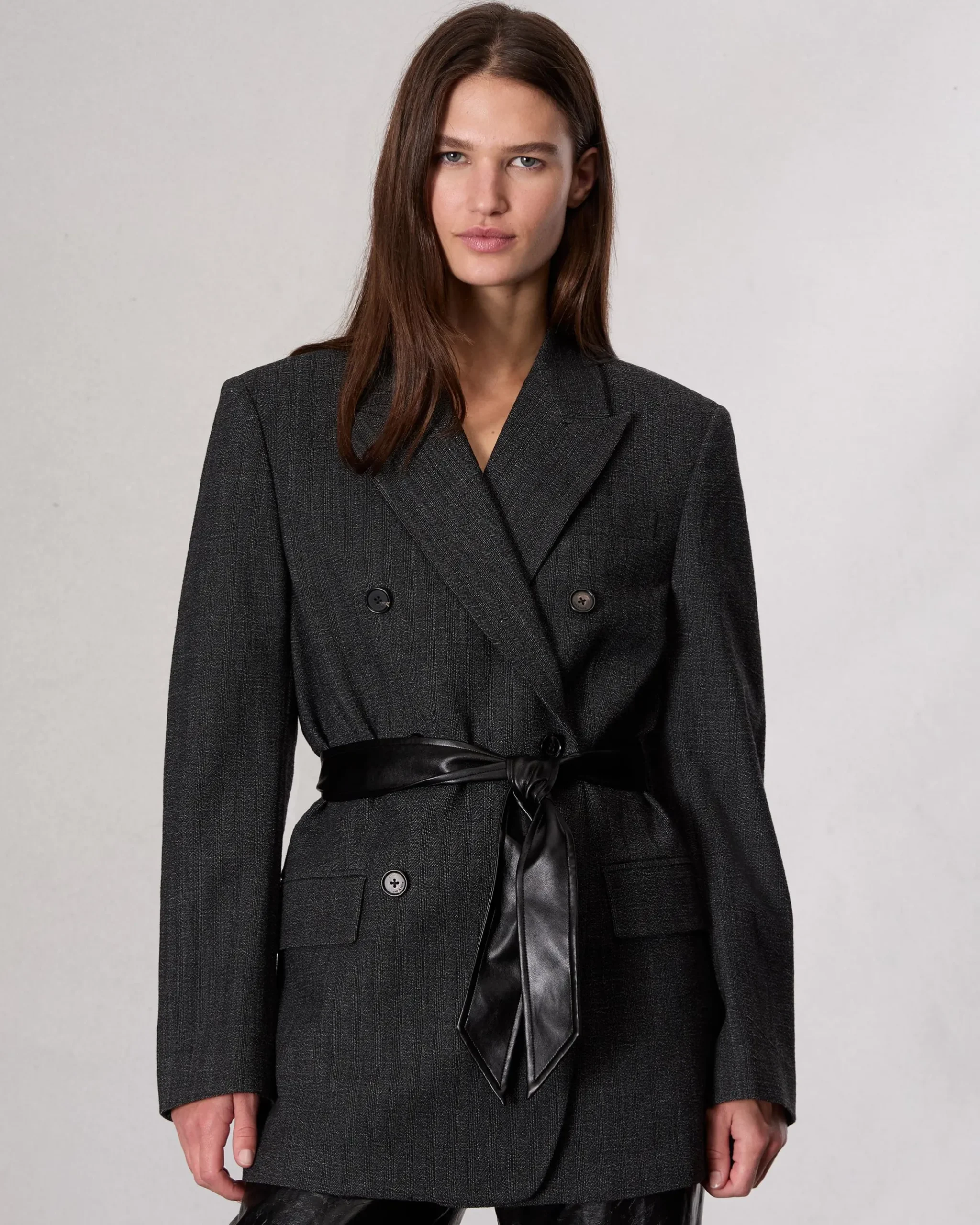 rag & bone Virginia Plaid Blazer Black Discount
