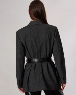 rag & bone Virginia Plaid Blazer Black Discount