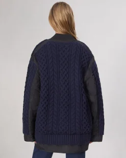 rag & bone Winnie Mixed-Media Jacket Navy Hot