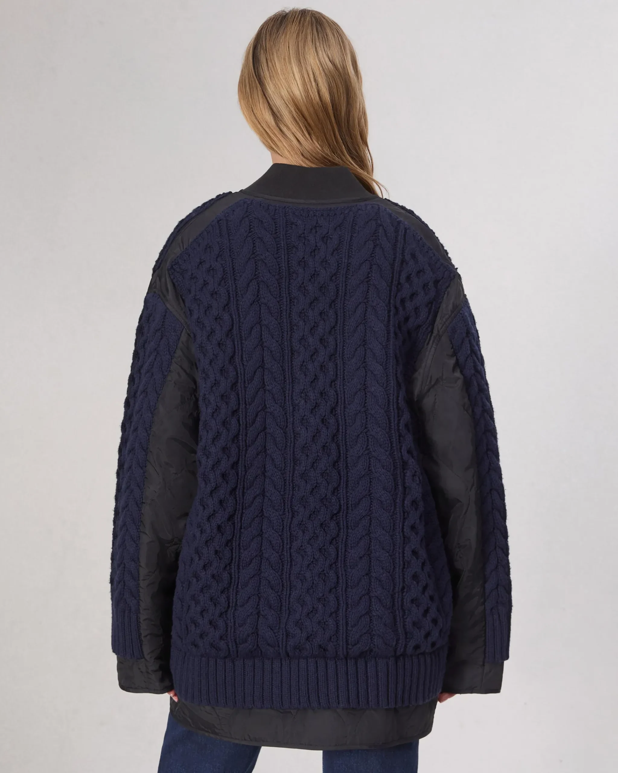 rag & bone Winnie Mixed-Media Jacket Navy Hot