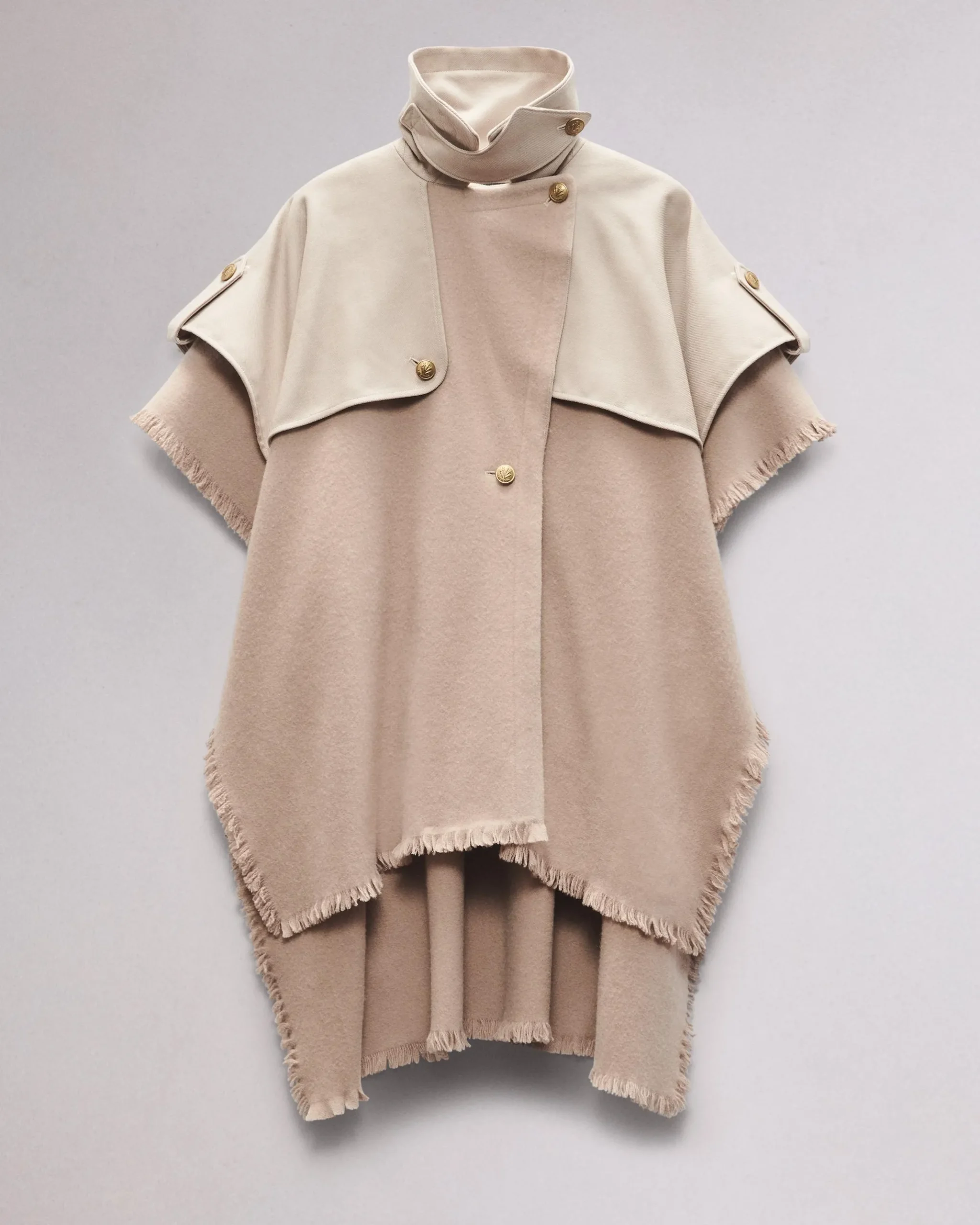 rag & bone Wool Trench Poncho Biscuit Online