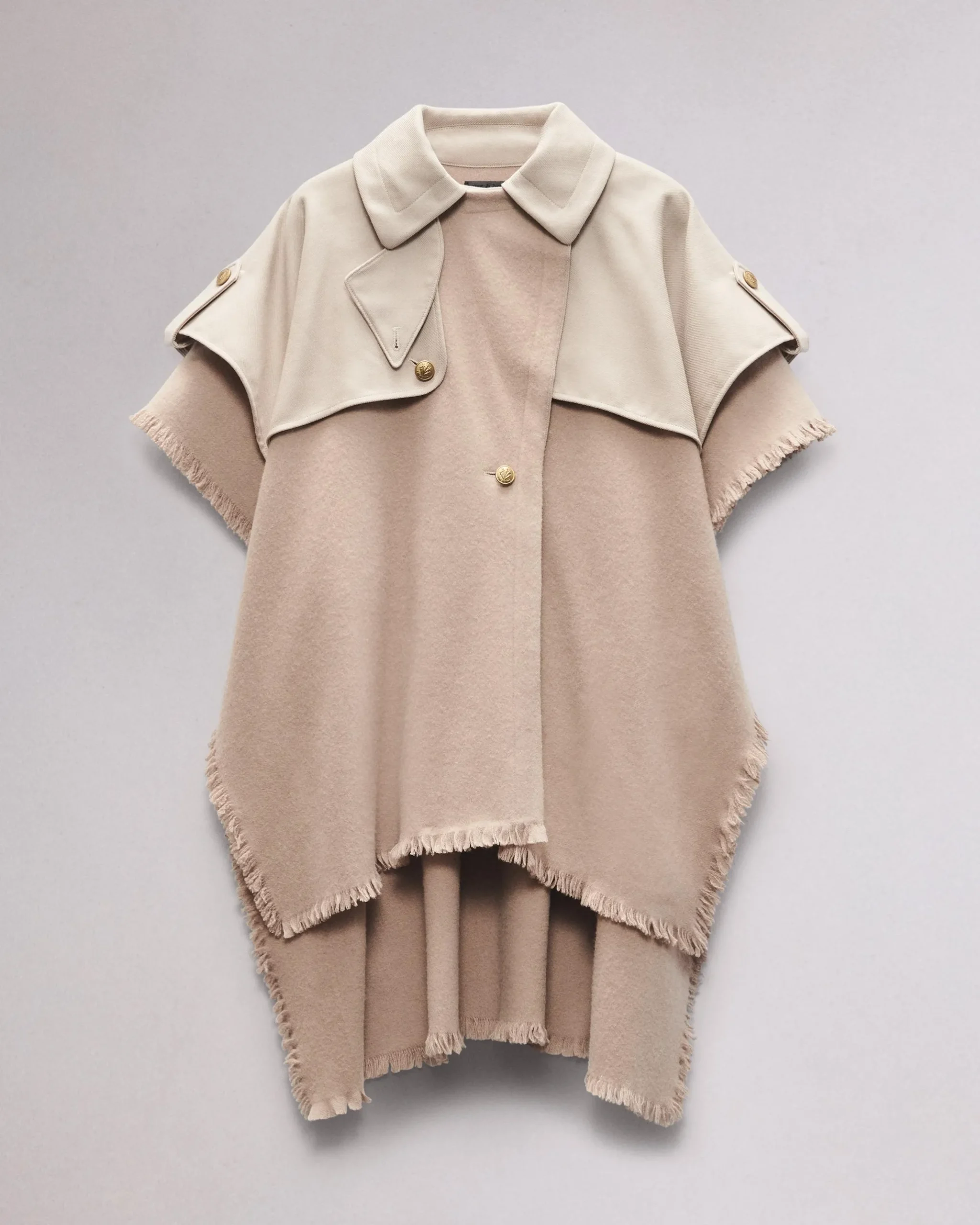 rag & bone Wool Trench Poncho Biscuit Online