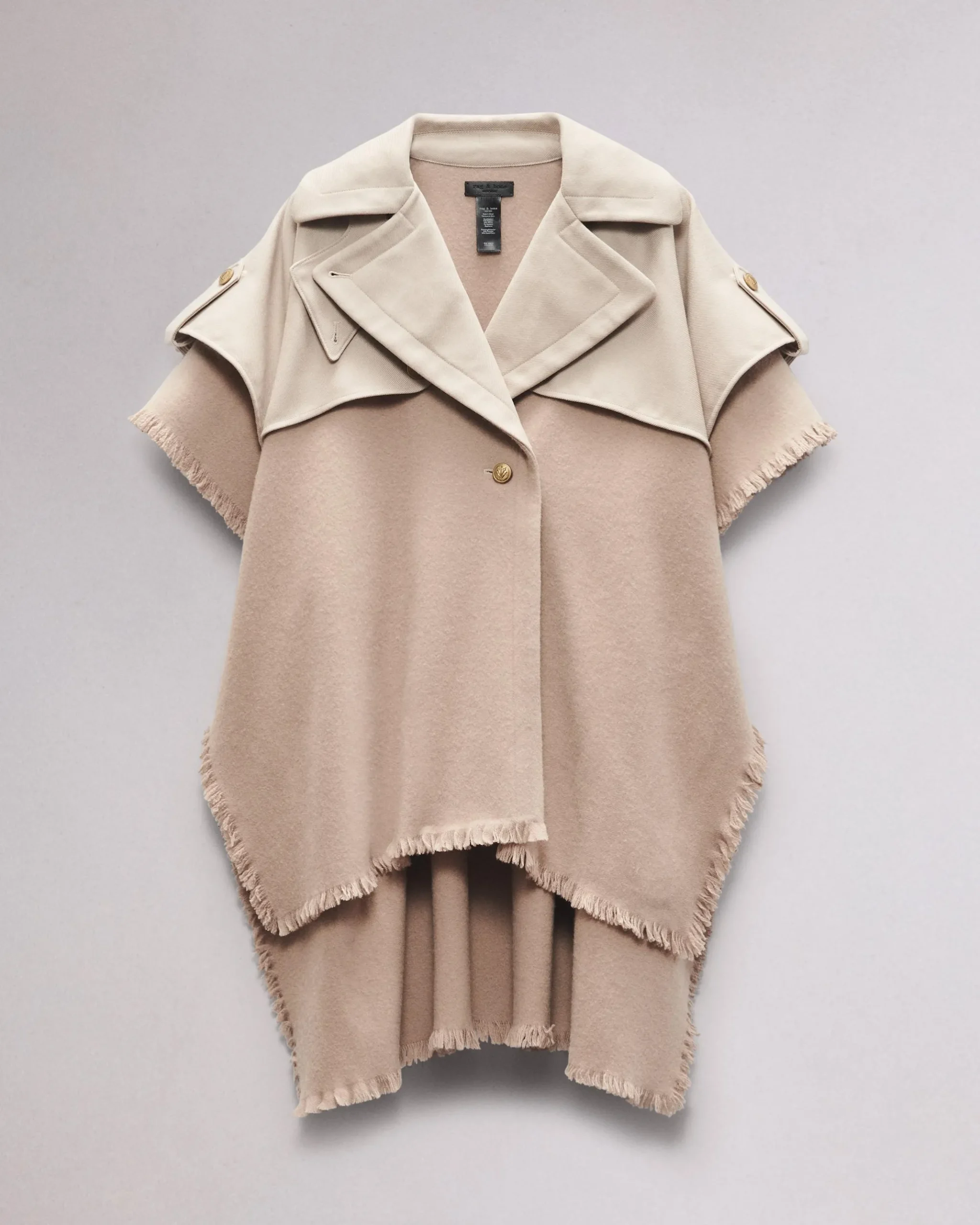 rag & bone Wool Trench Poncho Biscuit Online