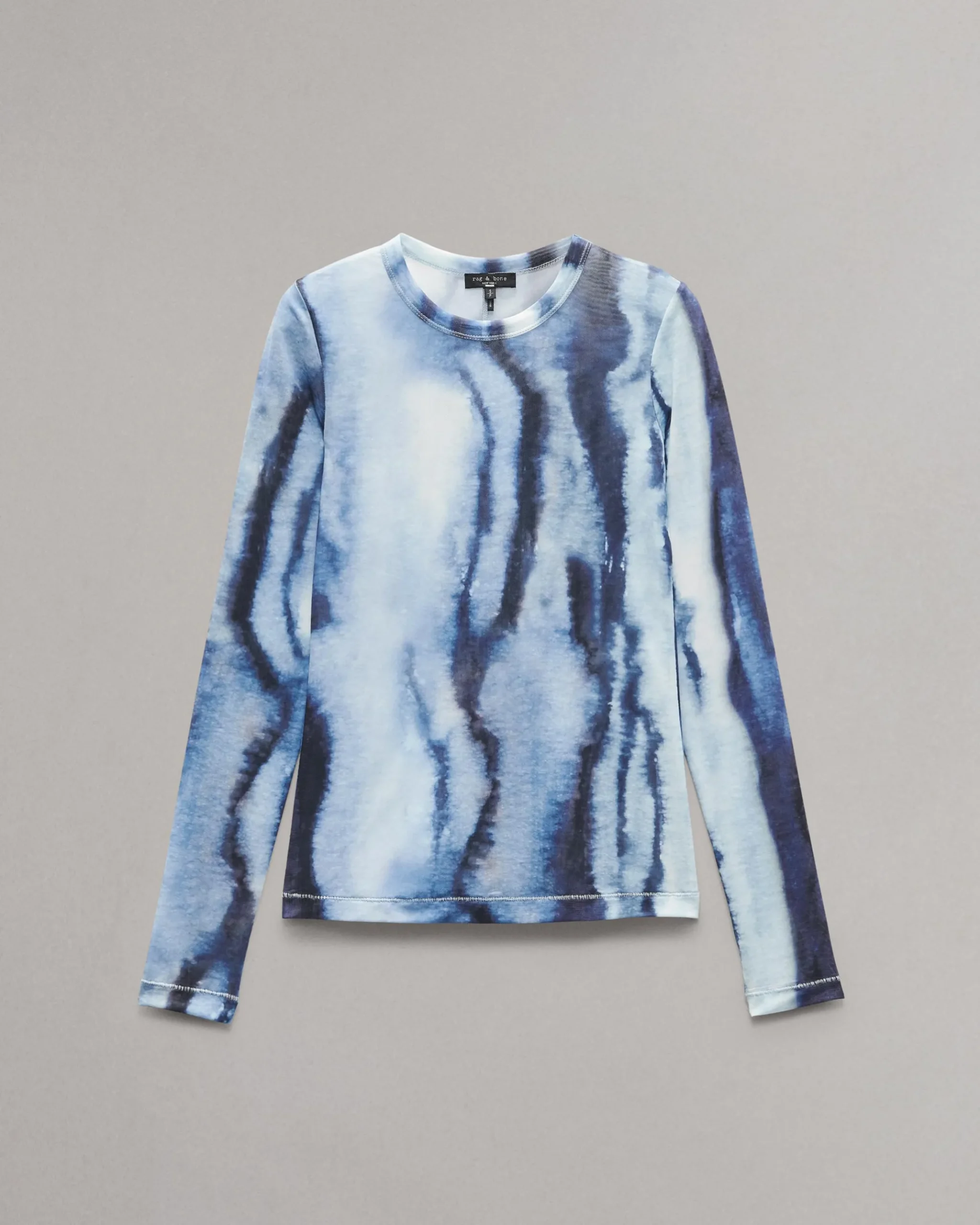 rag & bone Yana Stretch Mesh T-Shirt Blue Multi Fashion